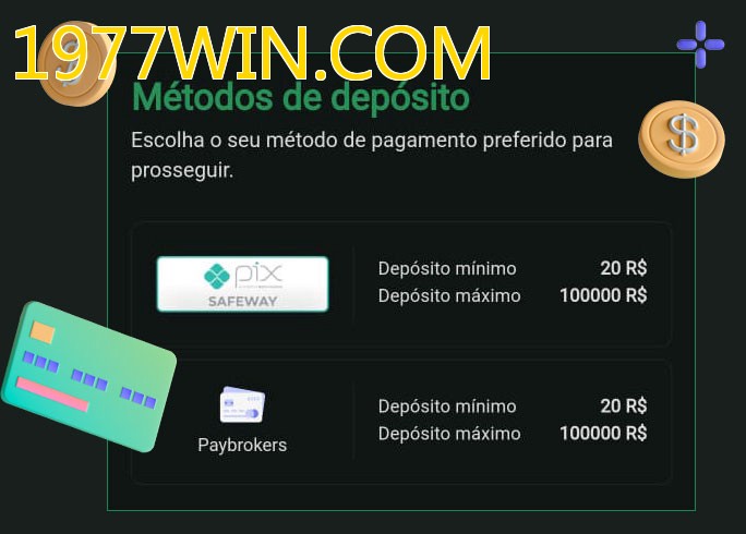 O cassino 1977WIN.COMbet oferece uma grande variedade de métodos de pagamento